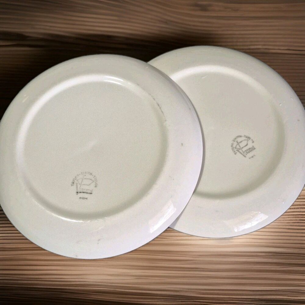 2 Vintage 10" Plates 1950s TAYLOR SMITH TAYLOR Versatile Magnolia Pattern USA - Picture 7 of 7